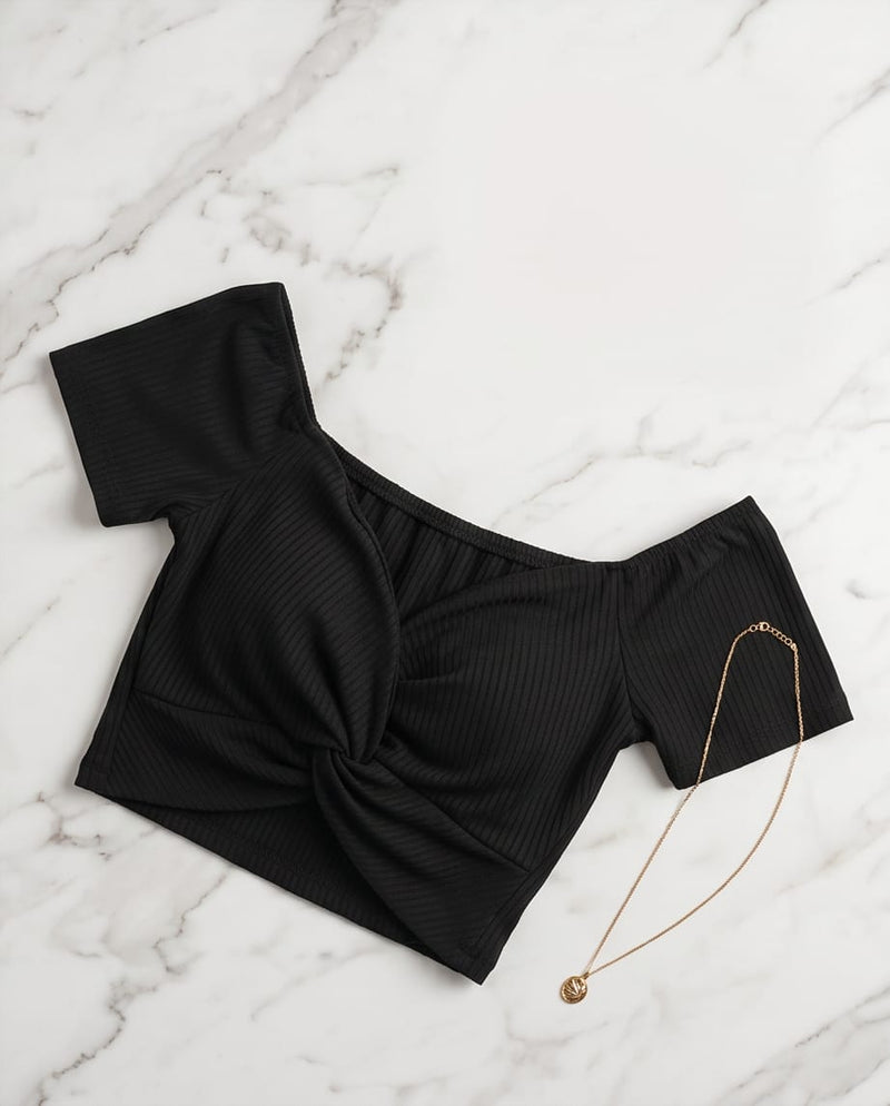 Blusa cropped ombro a ombro