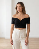 Blusa cropped ombro a ombro